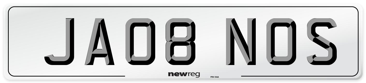 JA08 NOS Number Plate from New Reg